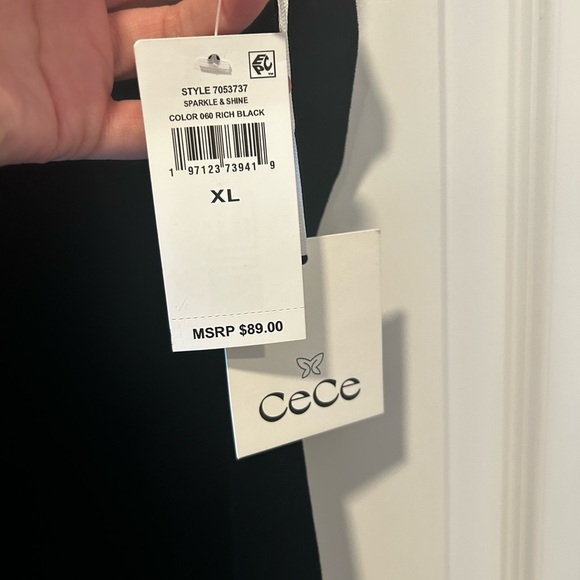 CeCe Black Velvet Mini Dress - Picture 3 of 4